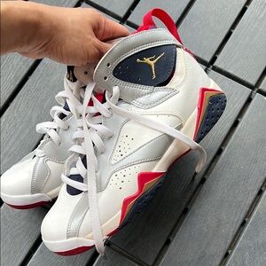 Kids White and Red Sneakers